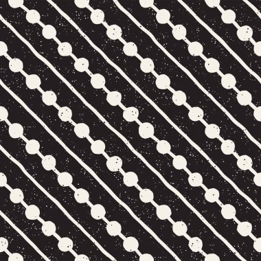 El ile Seamless Modeli hatları çizilmiş. Arka plan serbest fırça darbeleriyle. Siyah ve beyaz doku. Kağıt ambalaj için süsleme.