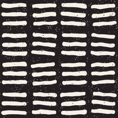 El ile Seamless Modeli hatları çizilmiş. Arka plan serbest fırça darbeleriyle. Siyah ve beyaz doku. Kağıt ambalaj için süsleme.