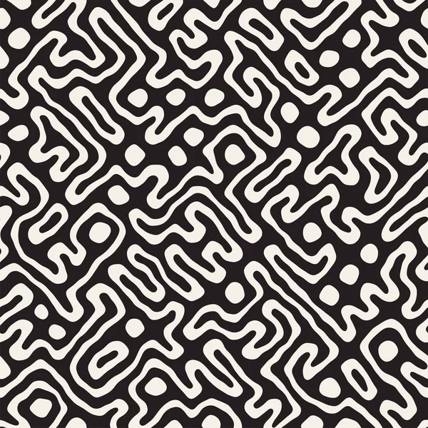 Labirent çizgileri ile Seamless modeli. Tek renkli arka plan. Vektör el çekilmiş labyrinth.