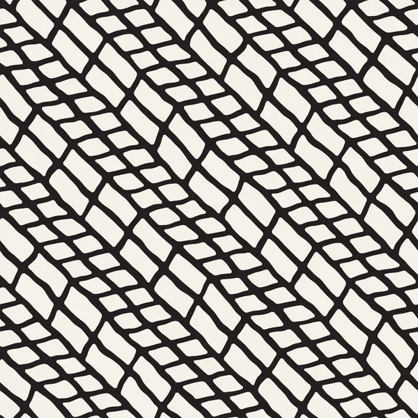 Elle çizilmiş stil seamless modeli. Soyut geometrik döşeme arka plan siyah ve beyaz. Vektör doodle hat kafes