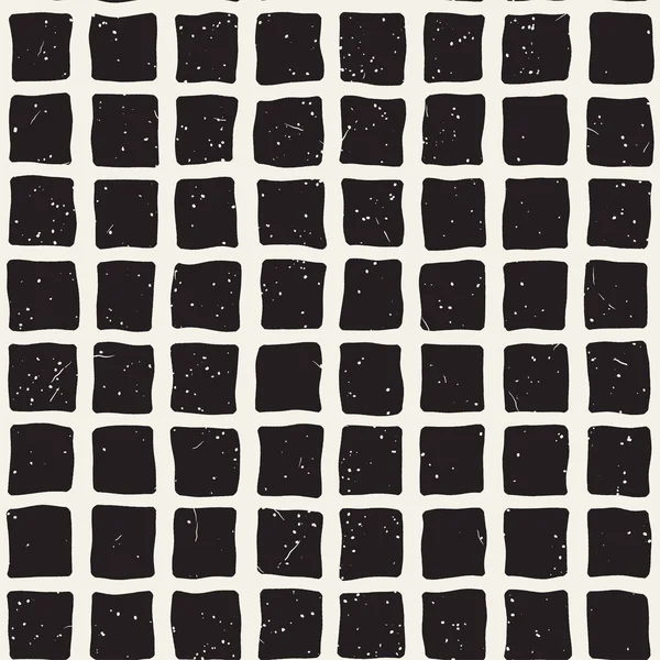 Elle çizilmiş stil seamless modeli. Soyut geometrik döşeme arka plan siyah ve beyaz. Vektör doodle hat kafes