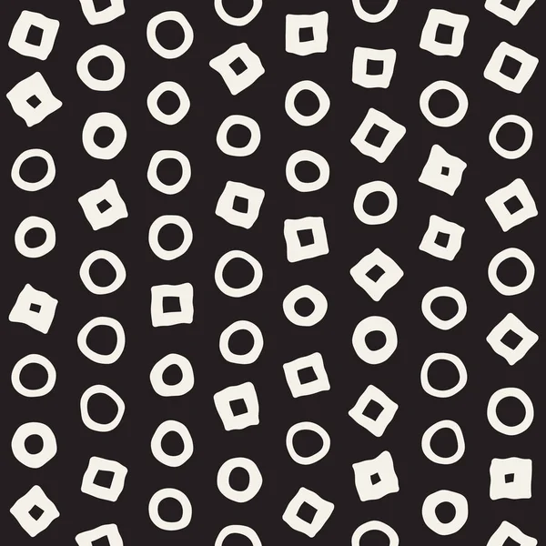 El çekilmiş siyah beyaz mürekkep soyut seamless modeli. Vektör şık grunge doku. Tek renkli şekiller boya fırça satırları dağınık