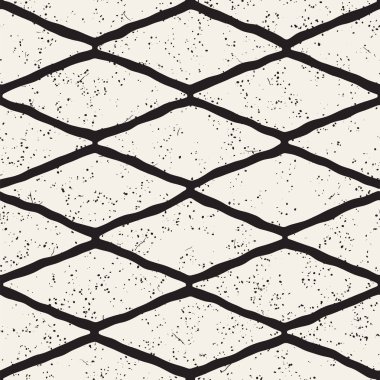 Elle çizilmiş stil seamless modeli. Soyut geometrik döşeme arka plan siyah ve beyaz. Vektör doodle hat kafes