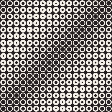 Siyah-beyaz desen arka plan soyut. Kesintisiz geometrik daire yarı ton. Şık modern doku
