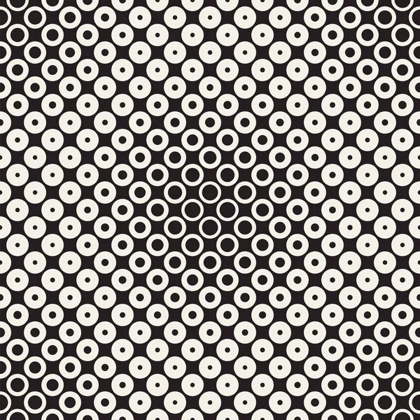 Fekete-fehér absztrakt mintás háttérrel nyomtatni. Varrat nélküli geometriai kör félárnyék. Stílusos modern textúra — Stock Vector