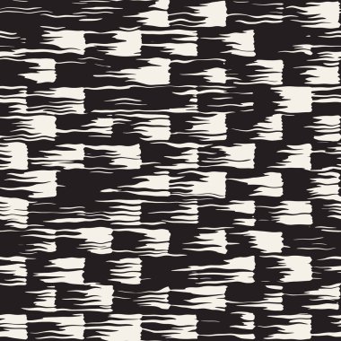 Vektör Dikişsiz desen fırça çizgileri ve vuruş. Siyah ve beyaz arka plan mürekkep elemanları ile. El doku boyalı.