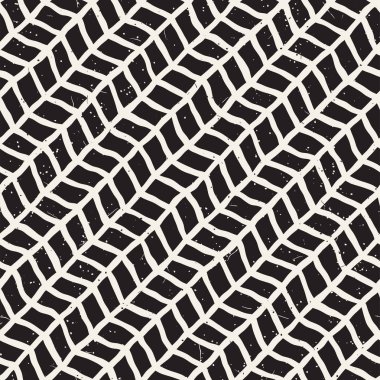 Elle çizilmiş stil seamless modeli. Soyut geometrik döşeme arka plan siyah ve beyaz. Vektör doodle hat kafes