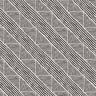 Elle çizilmiş stil etnik seamless modeli. Soyut geometrik çizgiler arka plan siyah ve beyaz.