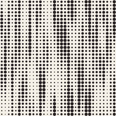 Modern şık noktalı resim doku. Rastgele boyut daireler ile sonsuz arka plan. Vektör Seamless Modeli.