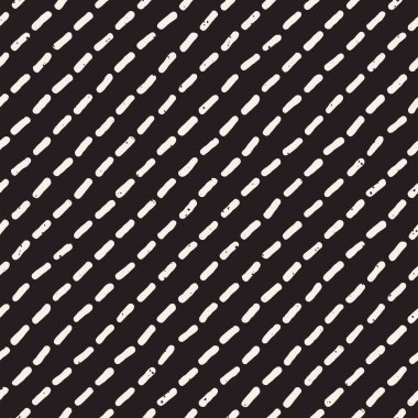 El ile Seamless Modeli hatları çizilmiş. Arka plan serbest fırça darbeleriyle. Siyah ve beyaz doku. Kağıt ambalaj için süsleme.