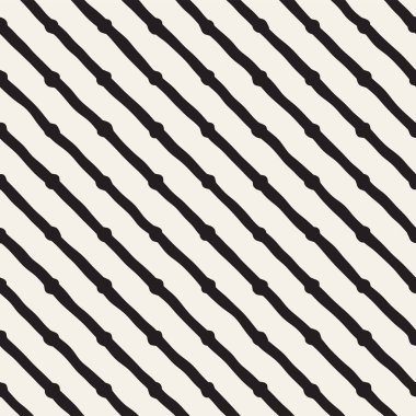 El ile Seamless Modeli hatları çizilmiş. Arka plan serbest fırça darbeleriyle. Siyah ve beyaz doku. Kağıt ambalaj için süsleme.