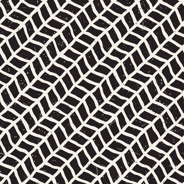 Elle çizilmiş stil seamless modeli. Soyut geometrik döşeme arka plan siyah ve beyaz. Vektör doodle hat kafes