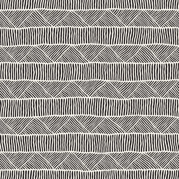 Elle çizilmiş stil etnik seamless modeli. Soyut geometrik çizgiler arka plan siyah ve beyaz.