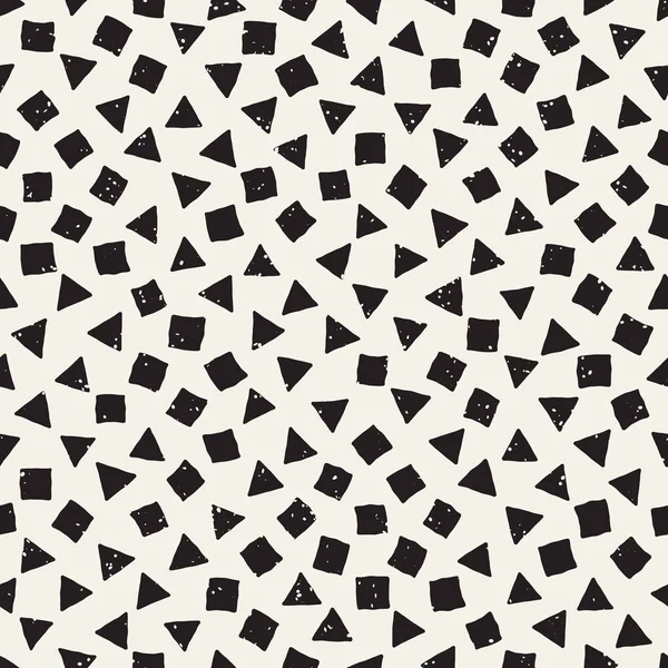 El çekilmiş siyah beyaz mürekkep soyut seamless modeli. Vektör şık grunge doku. Tek renkli şekiller boya fırça satırları dağınık