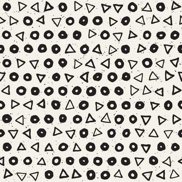 El çekilmiş siyah beyaz mürekkep soyut seamless modeli. Vektör şık grunge doku. Tek renkli şekiller boya fırça satırları dağınık