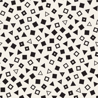 Sorunsuz ilkel karmakarışık minimalizm desenleri. Geometrik şekiller rastgele dağılmış. Arka plan tasarım