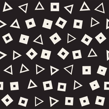 Sorunsuz ilkel karmakarışık minimalizm desenleri. Geometrik şekiller rastgele dağılmış. Arka plan tasarım