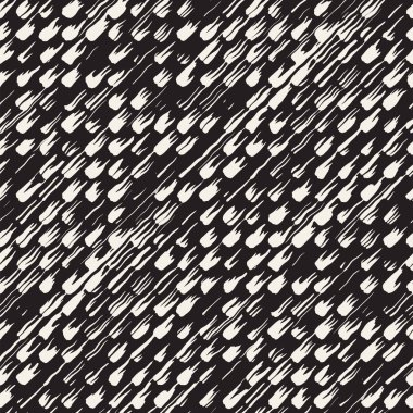 Vektör Dikişsiz desen fırça çizgileri ve vuruş. Siyah ve beyaz arka plan mürekkep elemanları ile. El doku boyalı.