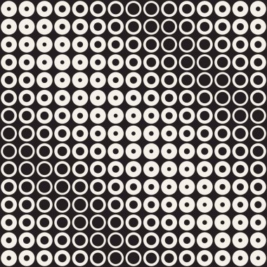 Siyah-beyaz desen arka plan soyut. Kesintisiz geometrik daire yarı ton. Şık modern doku