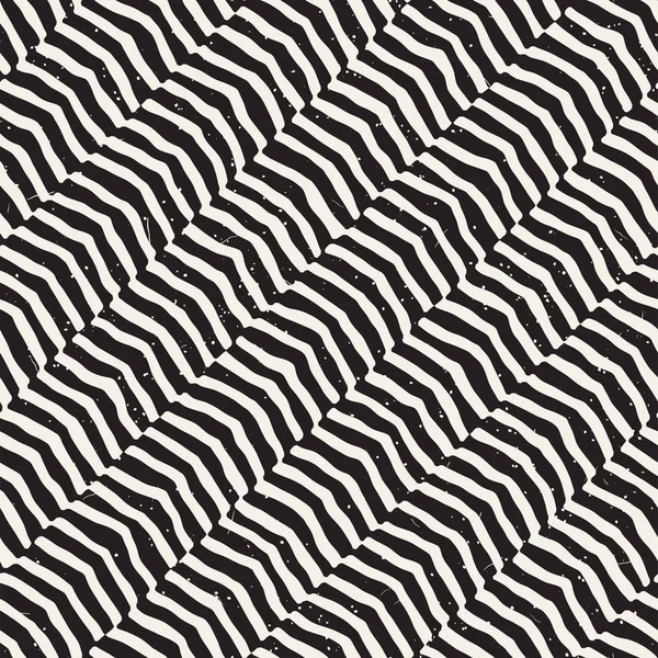 Elle çizilmiş seamless modeli. Soyut geometrik döşeme arka plan siyah ve beyaz. Vektör şık doodle hat kafes