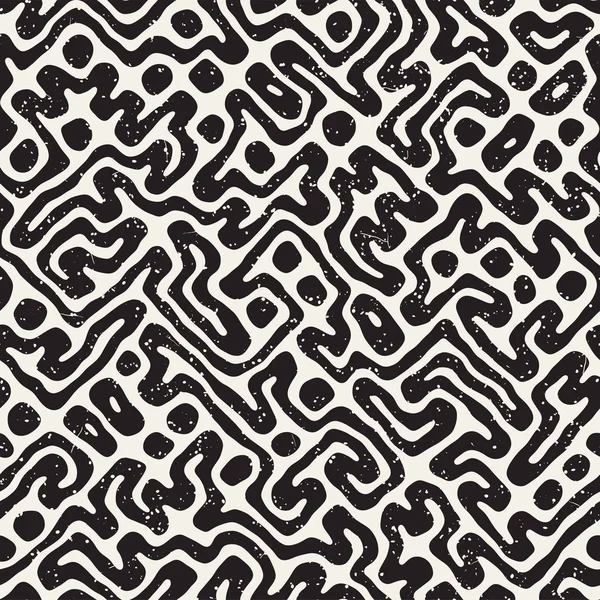 Labirent çizgileri ile Seamless modeli. Tek renkli arka plan. Vektör el çekilmiş labyrinth.
