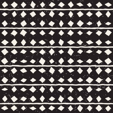 Elle çizilmiş stil etnik seamless modeli. Arka plan siyah ve beyaz soyut geometrik şekiller.