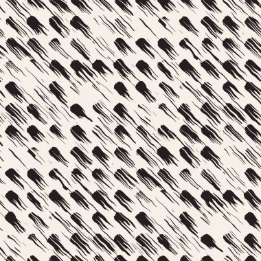 Vektör Dikişsiz desen fırça çizgileri ve vuruş. Siyah ve beyaz arka plan mürekkep elemanları ile. El doku boyalı.