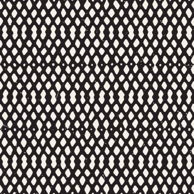 Elle çizilmiş seamless modeli. Soyut geometrik döşeme arka plan siyah ve beyaz. Vektör şık doodle hat kafes