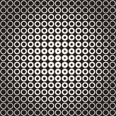Siyah-beyaz desen arka plan soyut. Kesintisiz geometrik daire yarı ton. Şık modern doku