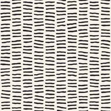 El ile Seamless Modeli hatları çizilmiş. Arka plan serbest fırça darbeleriyle. Siyah ve beyaz doku. Kağıt ambalaj için süsleme.