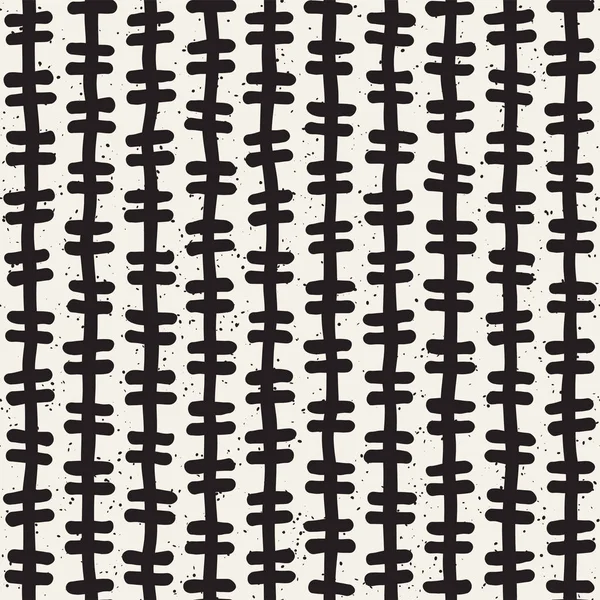 El ile Seamless Modeli hatları çizilmiş. Arka plan serbest fırça darbeleriyle. Siyah ve beyaz doku. Kağıt ambalaj için süsleme.