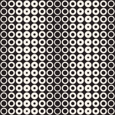 Siyah-beyaz desen arka plan soyut. Kesintisiz geometrik daire yarı ton. Şık modern doku