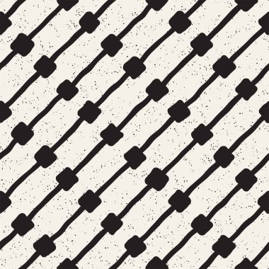 El ile Seamless Modeli hatları çizilmiş. Arka plan serbest fırça darbeleriyle. Siyah ve beyaz doku. Kağıt ambalaj için süsleme.