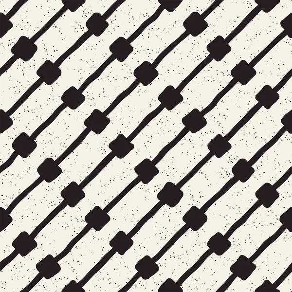 El ile Seamless Modeli hatları çizilmiş. Arka plan serbest fırça darbeleriyle. Siyah ve beyaz doku. Kağıt ambalaj için süsleme.