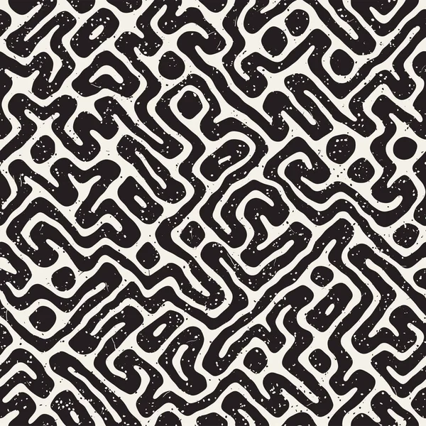 Labirent çizgileri ile Seamless modeli. Tek renkli arka plan. Vektör el çekilmiş labyrinth.