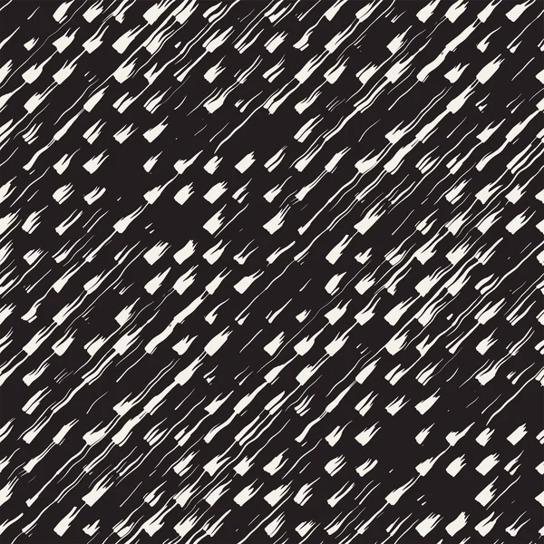 Vektör Dikişsiz desen fırça çizgileri ve vuruş. Siyah ve beyaz arka plan mürekkep elemanları ile. El doku boyalı.