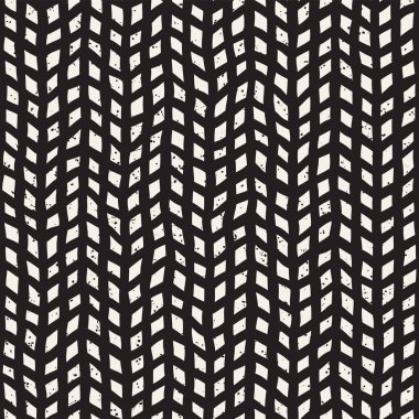 Elle çizilmiş seamless modeli. Soyut geometrik döşeme arka plan siyah ve beyaz. Vektör şık doodle hat kafes
