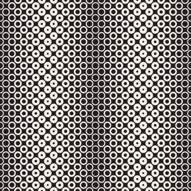 Siyah-beyaz desen arka plan soyut. Kesintisiz geometrik daire yarı ton. Şık modern doku