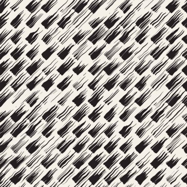 Vektör Dikişsiz desen fırça çizgileri ve vuruş. Siyah ve beyaz arka plan mürekkep elemanları ile. El doku boyalı.