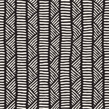 Elle çizilmiş stil etnik seamless modeli. Soyut geometrik döşeme arka plan siyah ve beyaz.