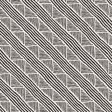 Elle çizilmiş stil etnik seamless modeli. Soyut geometrik döşeme arka plan siyah ve beyaz.