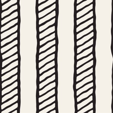 Elle çizilmiş seamless modeli. Soyut geometrik döşeme arka plan siyah ve beyaz. Vektör şık doodle hat kafes