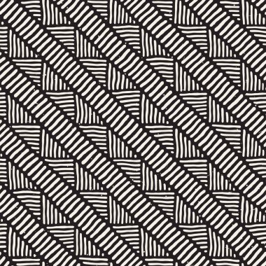 Elle çizilmiş stil etnik seamless modeli. Soyut geometrik döşeme arka plan siyah ve beyaz.