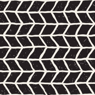Elle çizilmiş seamless modeli. Soyut geometrik döşeme arka plan siyah ve beyaz. Vektör şık doodle hat kafes