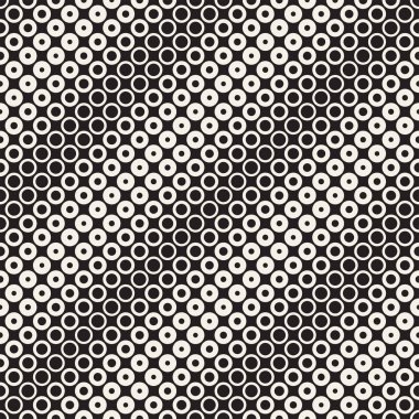 Siyah-beyaz desen arka plan soyut. Kesintisiz geometrik daire yarı ton. Şık modern doku