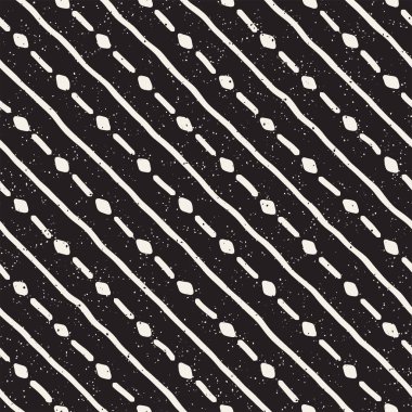 El ile Seamless Modeli hatları çizilmiş. Arka plan serbest fırça darbeleriyle. Siyah ve beyaz doku. Kağıt ambalaj için süsleme.