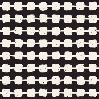 El ile Seamless Modeli hatları çizilmiş. Arka plan serbest fırça darbeleriyle. Siyah ve beyaz doku. Kağıt ambalaj için süsleme.