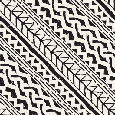 Elle çizilmiş Dikişsiz desen çizdi. Vektör aşiret tasarım arka plan. Etnik motif. Geometrik etnik Şerit çizgileri resimde. Sanat baskı, tekstil, duvar kağıdı, kağıt ambalaj için.