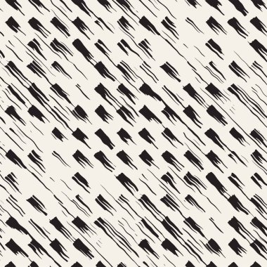 Vektör Dikişsiz desen fırça çizgileri ve vuruş. Siyah ve beyaz arka plan mürekkep elemanları ile. El doku boyalı.