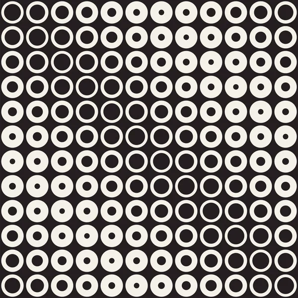 Fondo abstracto en blanco y negro. Semitono de círculo geométrico sin costuras. Textura moderna con estilo — Vector de stock